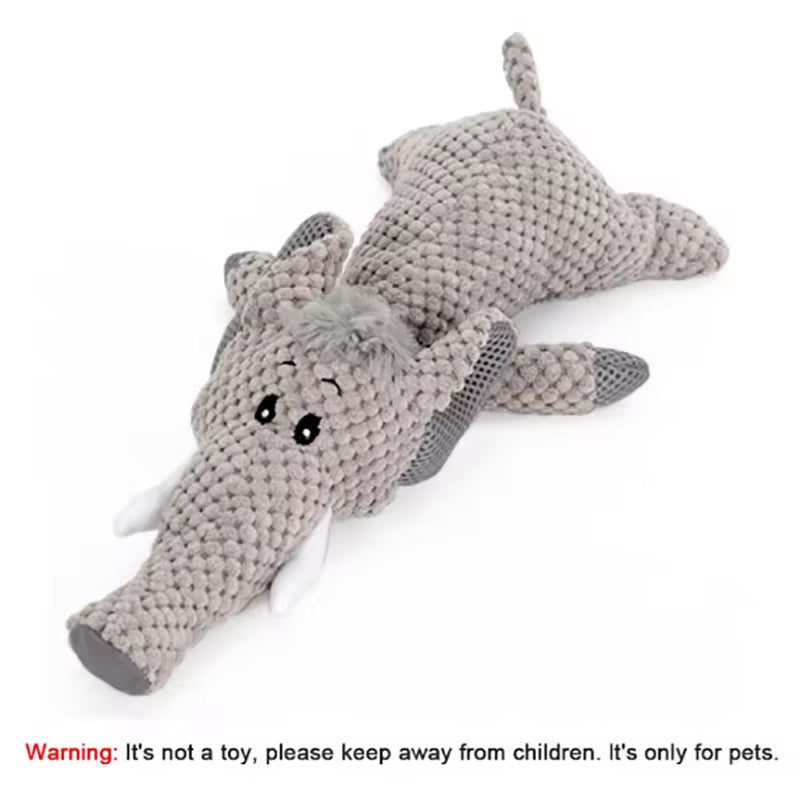 1/3 Pcs Large Dog Toy Bite-Resistant Sound Plush Toy Lion Wolf Elephant Cartoon Pet Toy Squeaky Dog Toy for Small & Medium Dogs