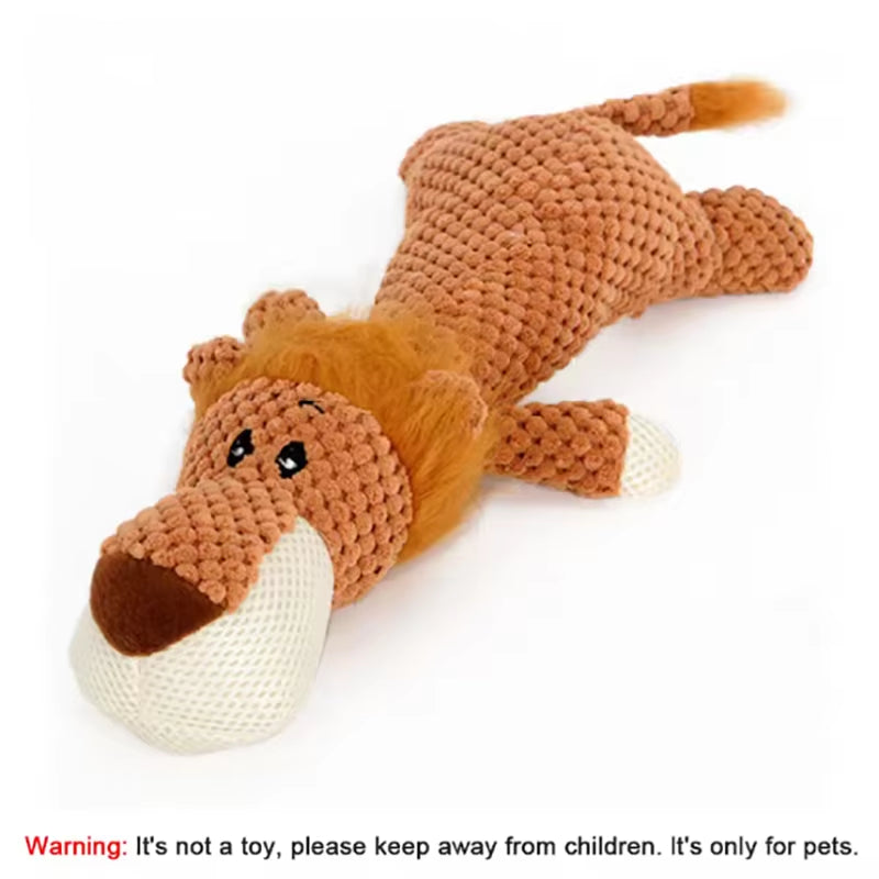 1/3 Pcs Large Dog Toy Bite-Resistant Sound Plush Toy Lion Wolf Elephant Cartoon Pet Toy Squeaky Dog Toy for Small & Medium Dogs