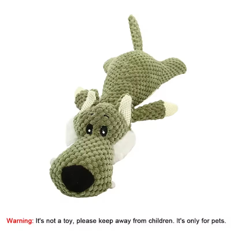 1/3 Pcs Large Dog Toy Bite-Resistant Sound Plush Toy Lion Wolf Elephant Cartoon Pet Toy Squeaky Dog Toy for Small & Medium Dogs