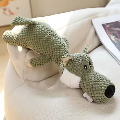 1/3 Pcs Large Dog Toy Bite-Resistant Sound Plush Toy Lion Wolf Elephant Cartoon Pet Toy Squeaky Dog Toy for Small & Medium Dogs
